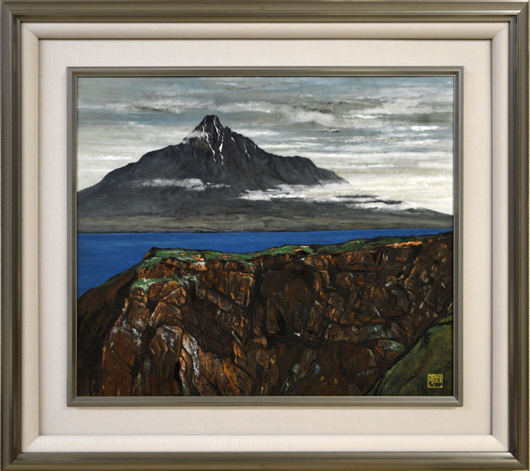 赤澤白翠「摩周湖（北海道）」日本画・F6号 絵画買取・販売の小竹美術