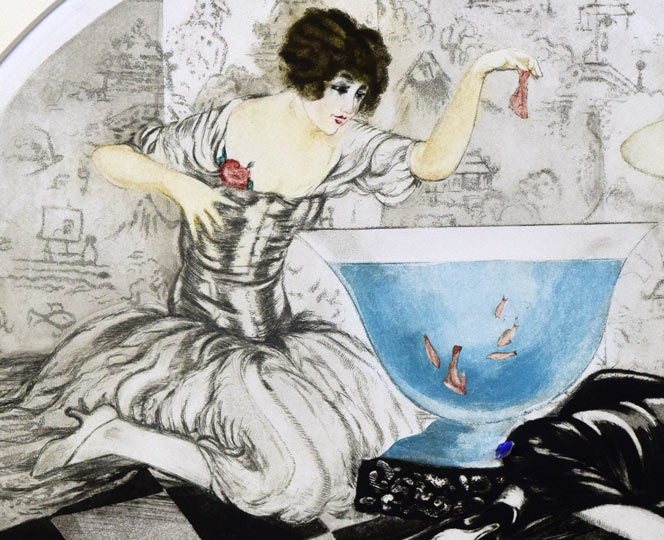 ルイ・イカールLOUIS ICART［モデル-I ］エッチング(銅版画)手彩色