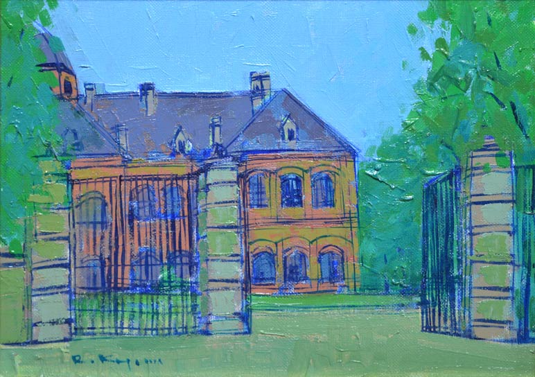 並木保次「貴婦人の白樺」油彩 F4 額装 油絵 油画 絵画 D 木嶋良治