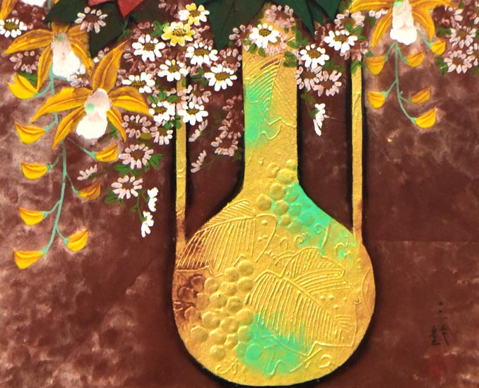 児玉三鈴「花瓶」日本画・P12号 絵画買取・販売の小竹美術