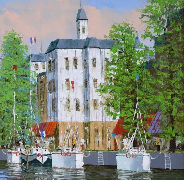 運河のある風景 絵画買取・販売の小竹美術