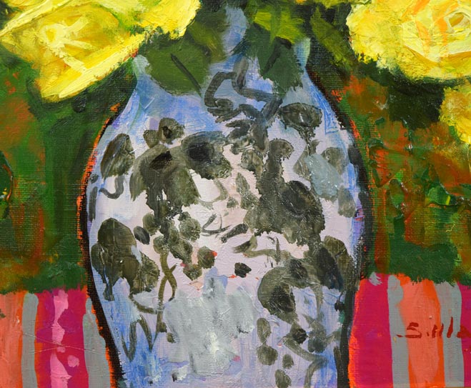 絵画 油彩画 油絵 F8 「2色のバラ」パリ 菊地正則 豪華 美品 額付き