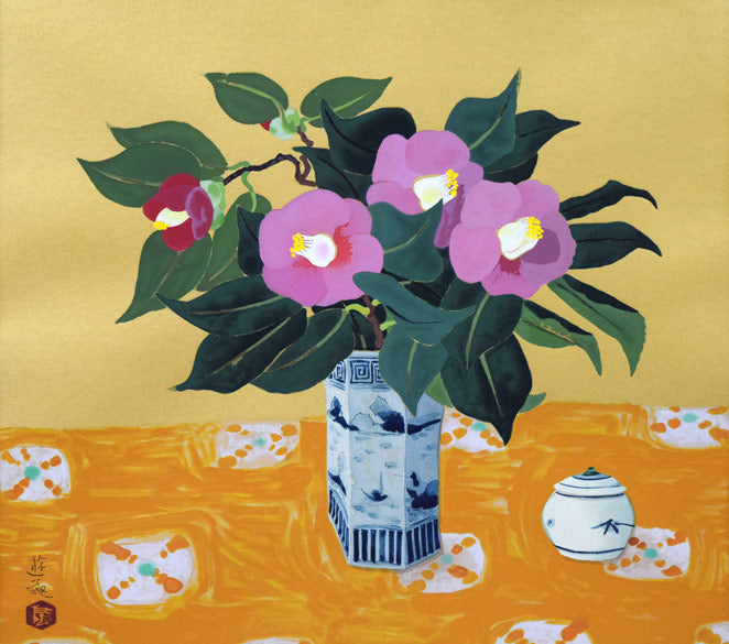 リリーさま専用 小倉遊亀「椿」シルクスクリーン 刷り込みサイン・作品