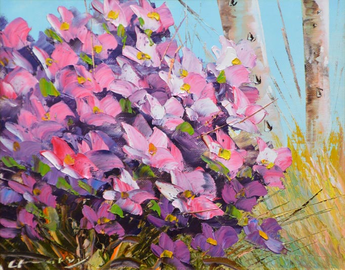 桜木稔「風景画」油絵・F3号 絵画買取・販売の小竹美術