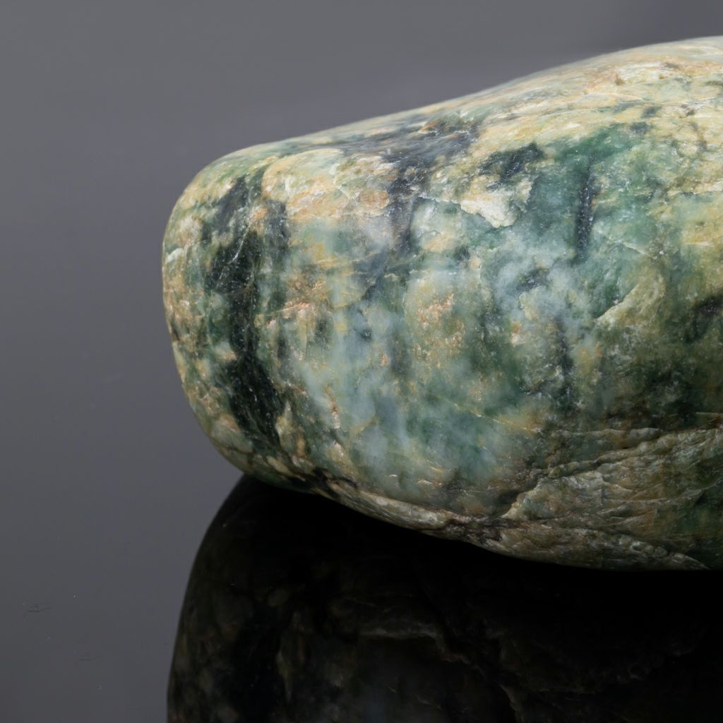 プレミアム・海石・市振海岸産・濃グリーン模様・935g】（プレミアム