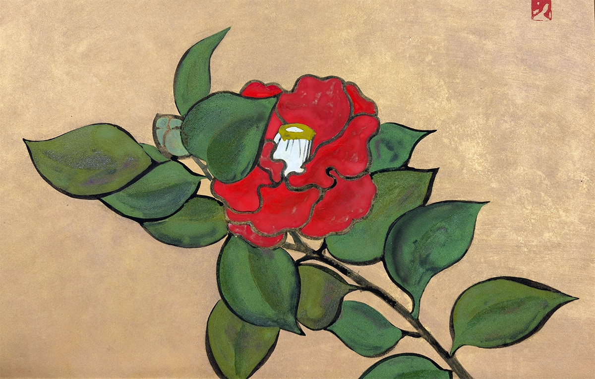 F10 肉筆水彩 日本画 『鶴』 高級木製額縁付属 外寸約713×638mm F10