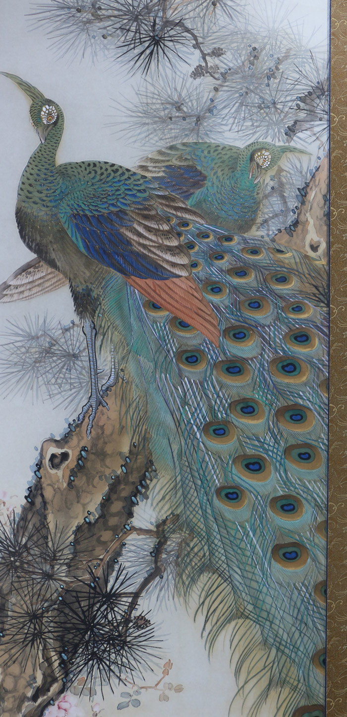 不老長春孔雀｜新・古美術 高美堂（こうびどう）｜掛軸販売・通販