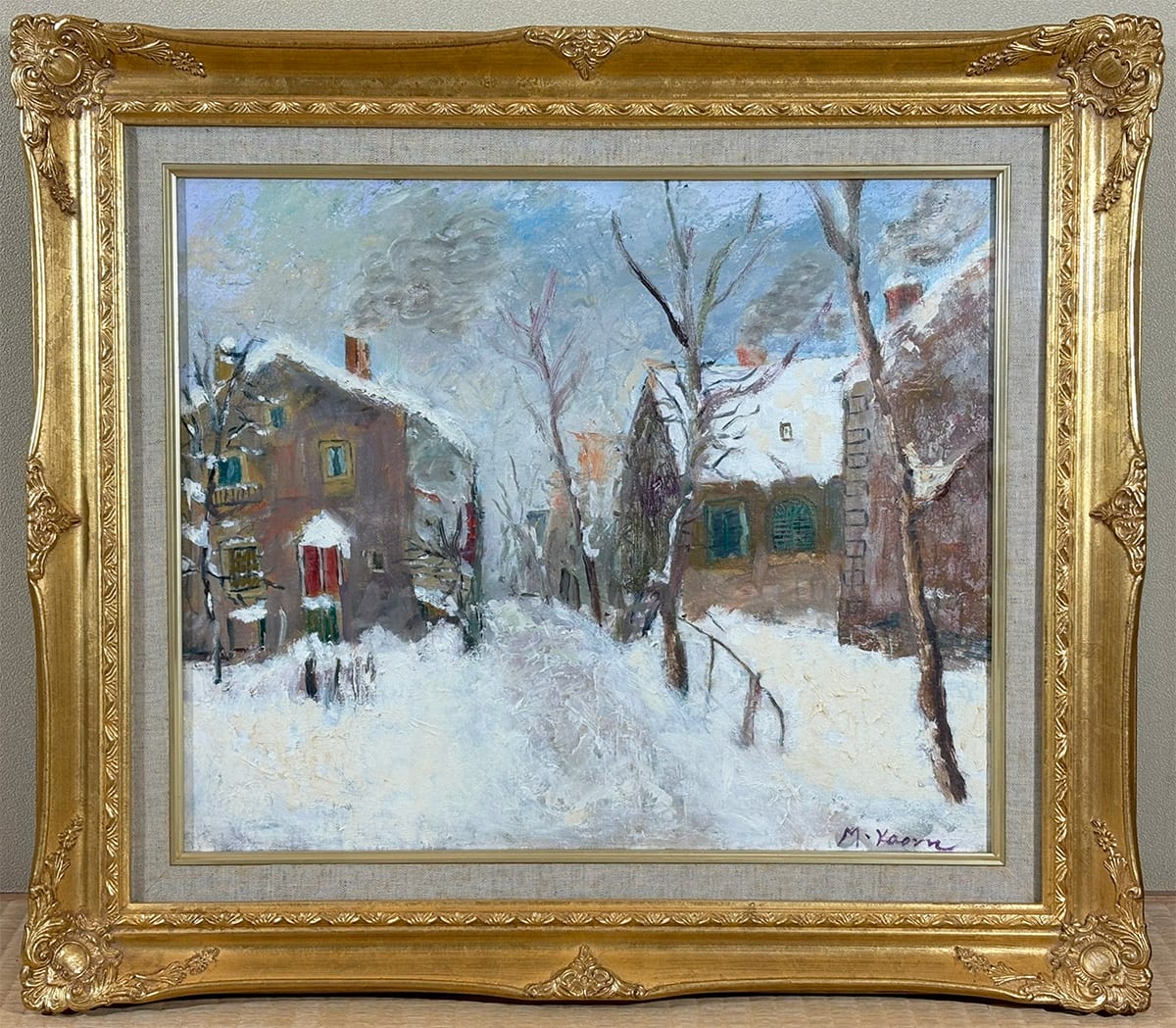 冬景色｜額（油彩・8号）｜新・古美術 高美堂（こうびどう）｜掛軸販売