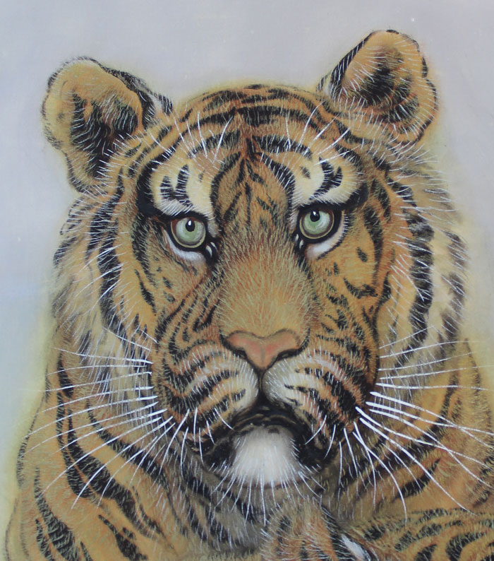 掛け軸 虎 呉春作 日本画 水墨画 古美術 骨董品 掛け軸 虎 呉春作 日本