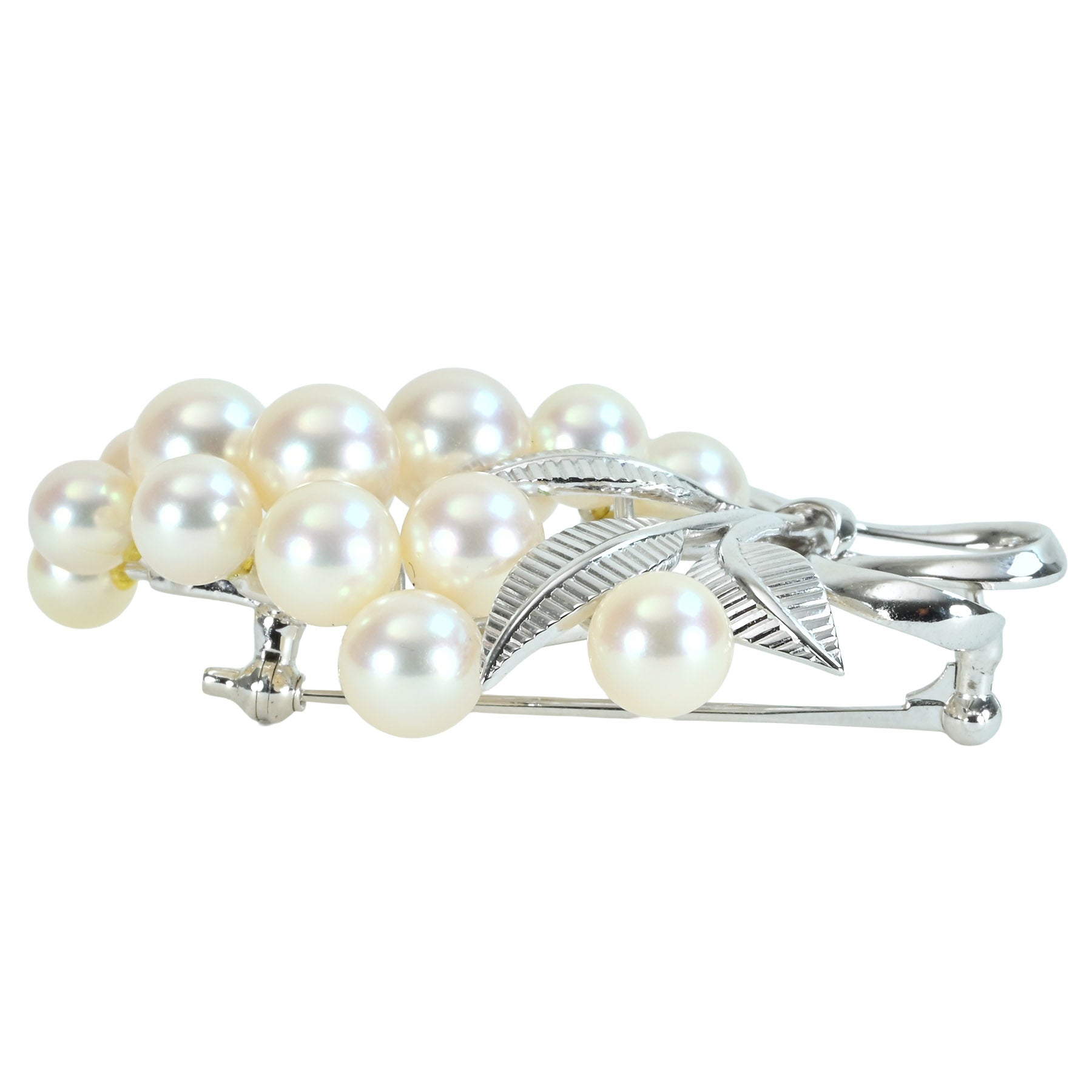 中古】MIKIMOTO ミキモト K14WG AKOYA PEARL BROACH アコヤパール