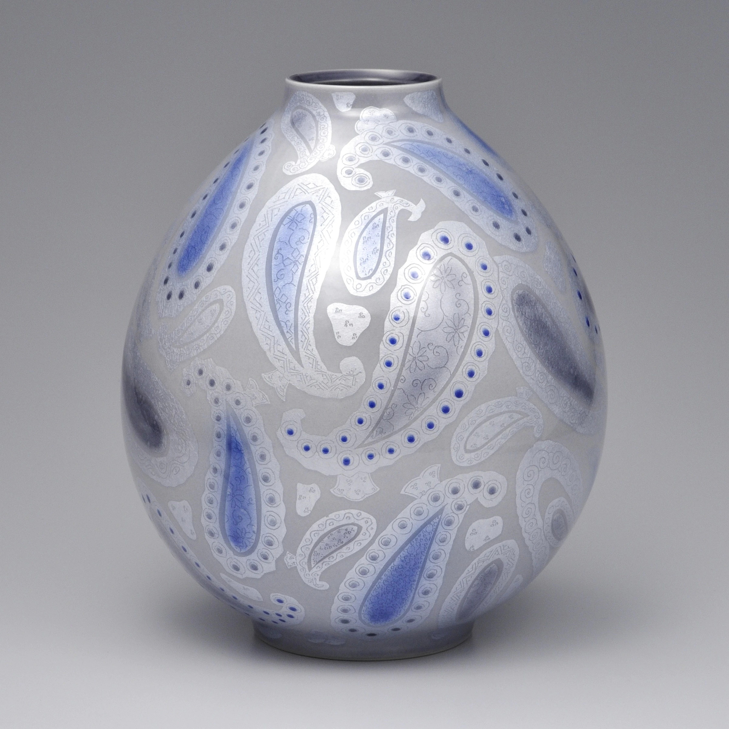 紫苑釉裏銀彩壺(中田 一於)｜ギャラリージャパン