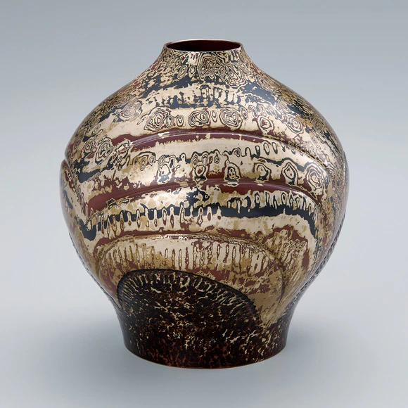 人間国宝玉川堂六代目玉川政男鎚起銅器額皿長方膳