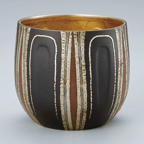 布目象嵌渦文鉄花器(鹿島 和生)｜ギャラリージャパン