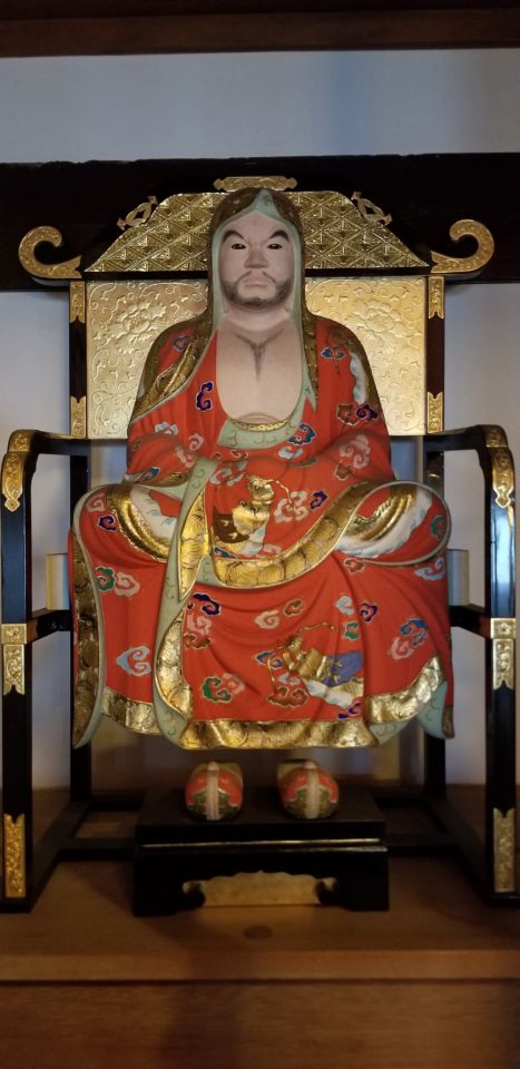 互いに睨めっこしてる凄い達磨大師‼️額入り達磨大師絵像優れ