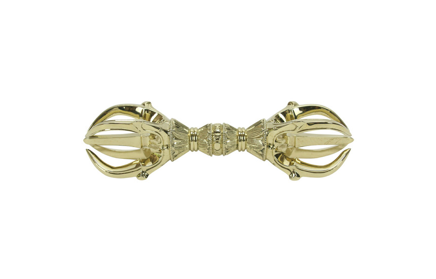 五鈷杵 16.3cm 真言宗 密教法具 金剛杵 真鍮 日本製 送料無料[hg005