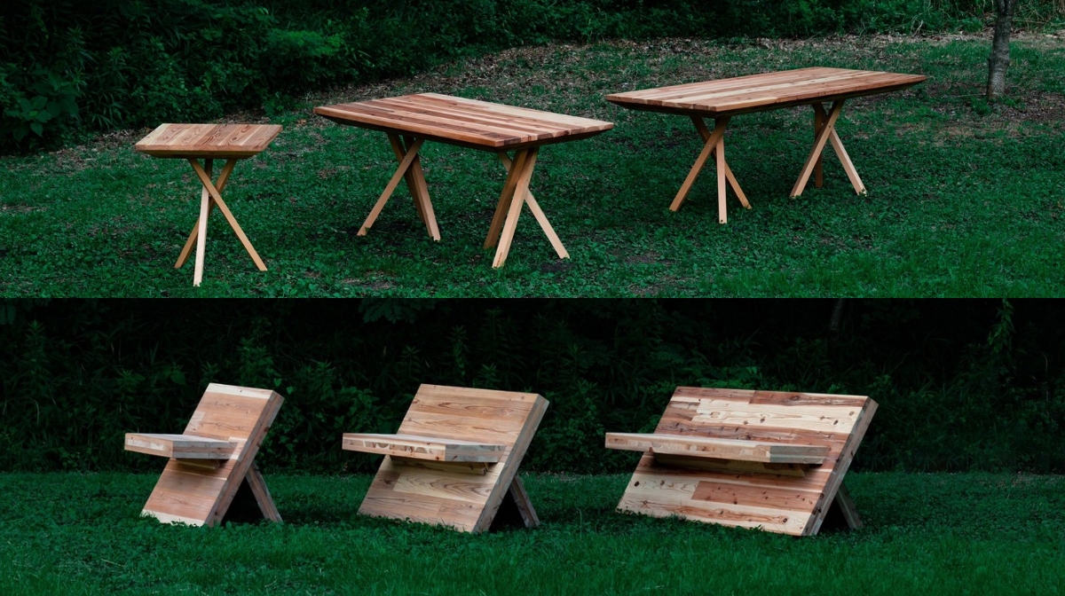 木庵テーブル/ベンチ｜［それ小屋ではじめよう］ちいさなお家「小屋や