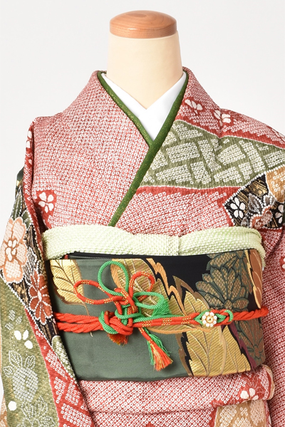 振袖 正絹 絞り柄長襦袢付き レトロ振袖 昭和振袖 振袖[昔からの憧れの