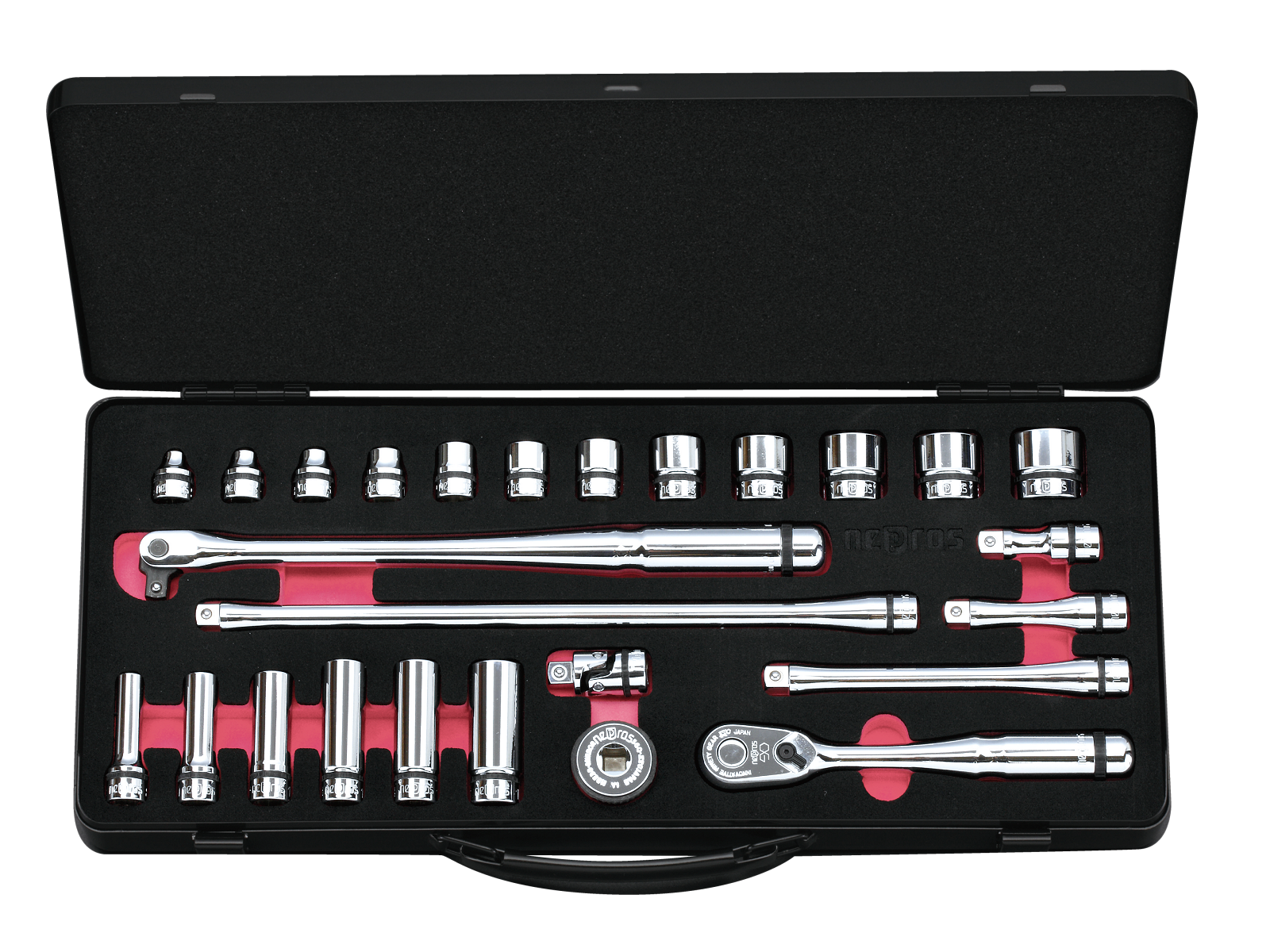 ネプロス 9.5sq.ソケットレンチセット（六角）[26点]（ケース付