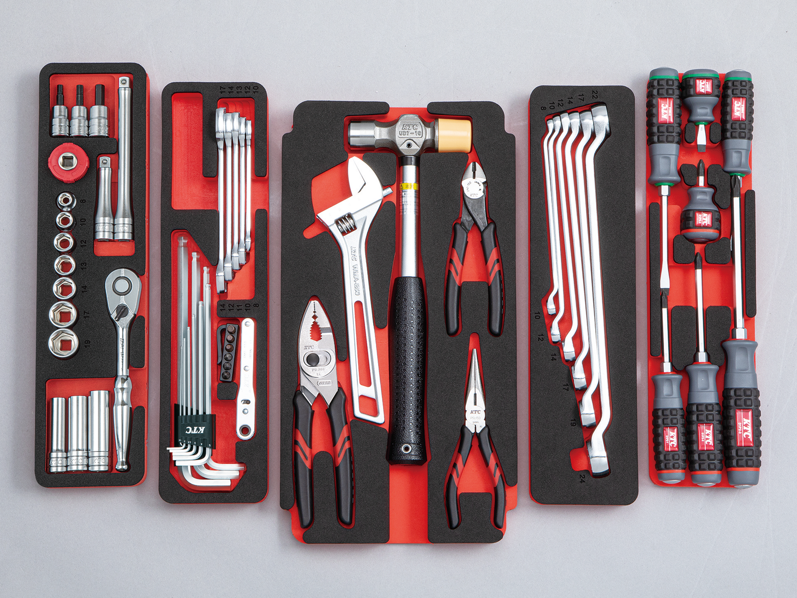 工具セット（両開きプラハードケースタイプ）［56点］ | KTCツール