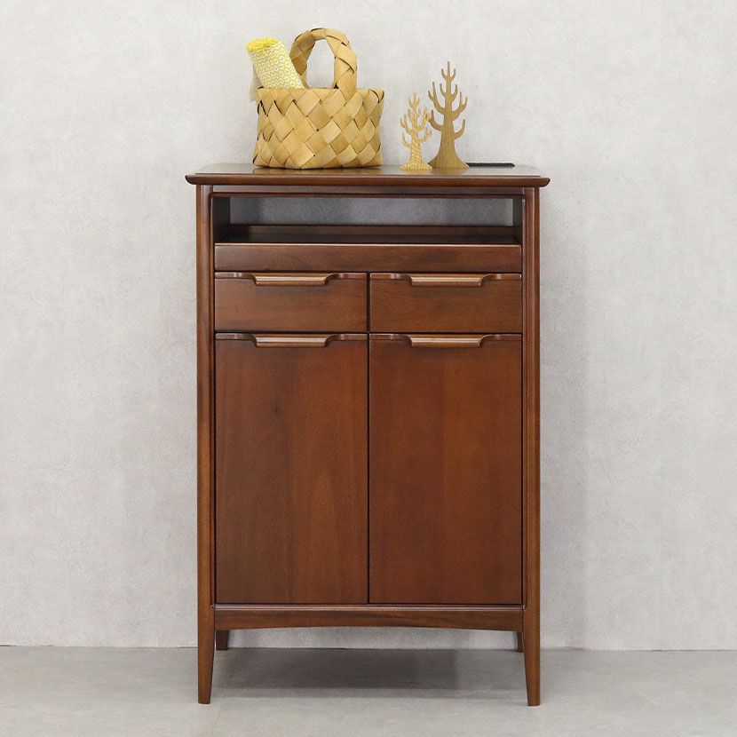 良品】カリモク 引き出し付き電話台 昭和レトロ 木製 チェスト