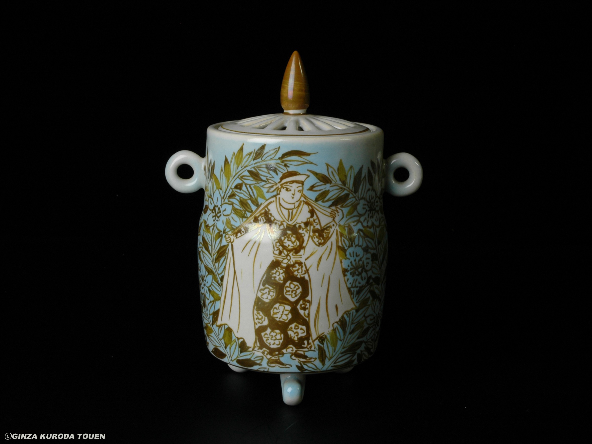 加藤卓男 晩年作 ラスター彩胡姫文酒杯 「国指定重要無形文化財認定