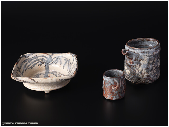 渋谷黒田陶苑購入 新佳三「伊賀窯変茶碗」検新歓嗣信楽魯山人焼締め 49