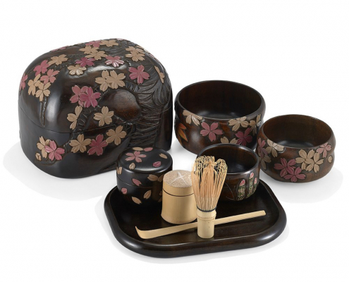 川添日記 にっき おたふく皿 漆器 5枚組 草木彫 未使用 お茶席