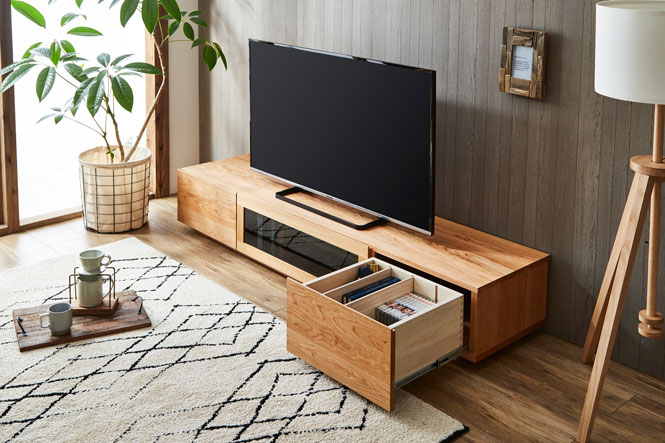 サイズオーダー可】天然木、無垢材使用テレビボード 凛／RIN-W1800