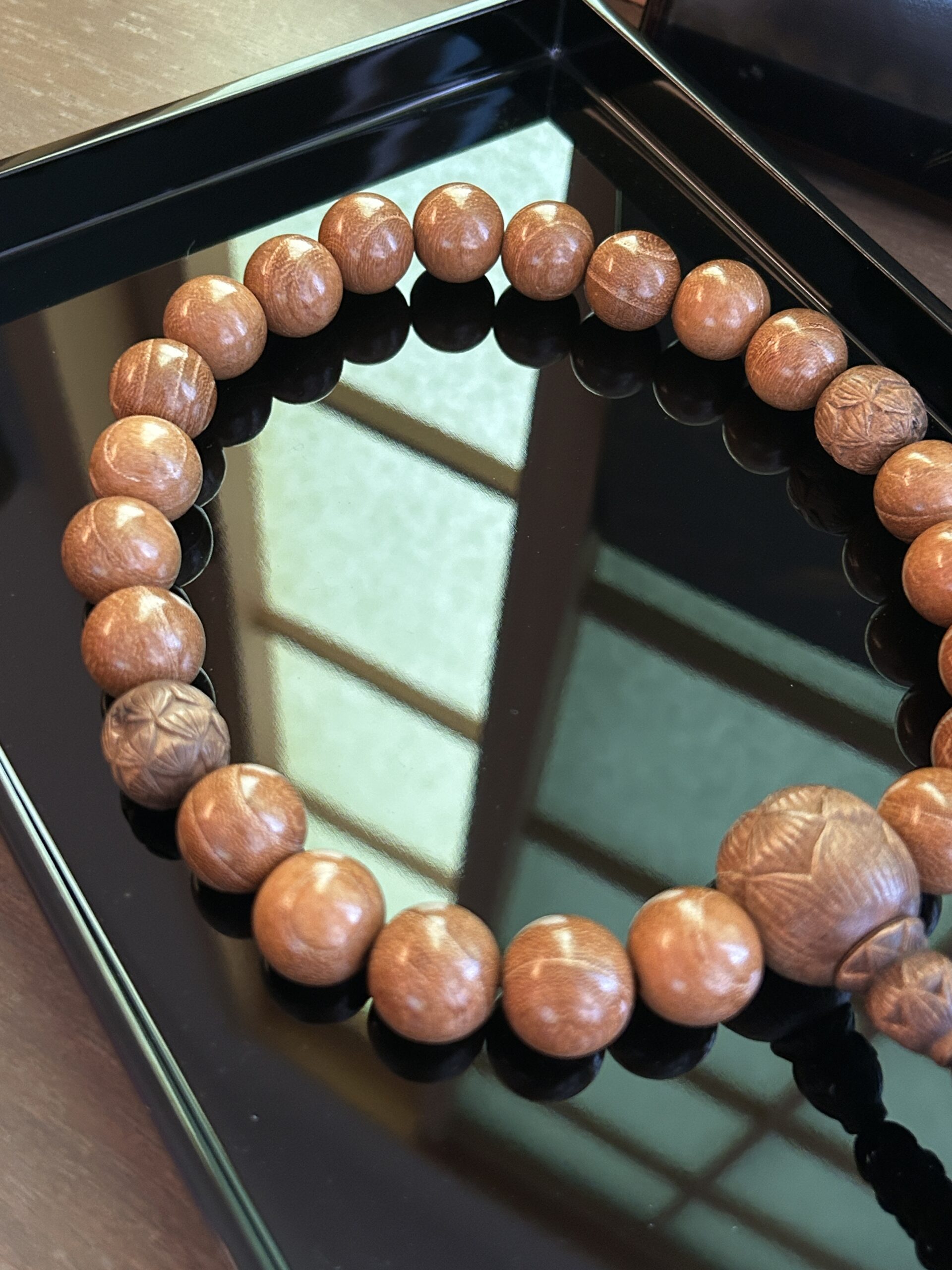 菩提根 彫玉 茶水晶 念珠 【公式通販】