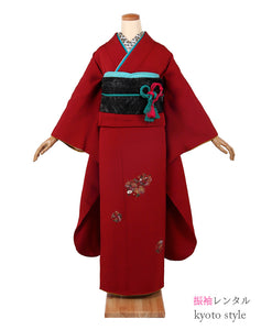 振袖 レンタル フルセット 成人式 結婚式 卒業式 赤 レッド シンプル
