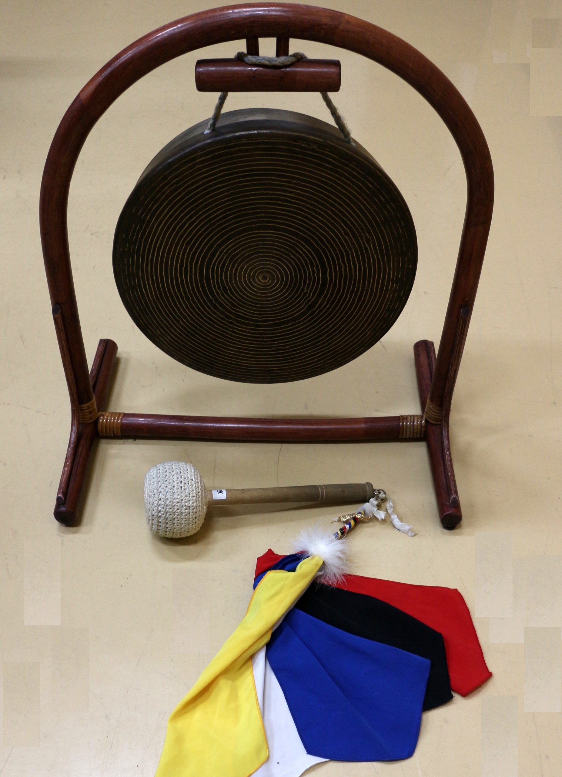 アンティーク 韓国楽器 打楽器 チン ケンガリ 銅鑼 鐘 2点セット 民族