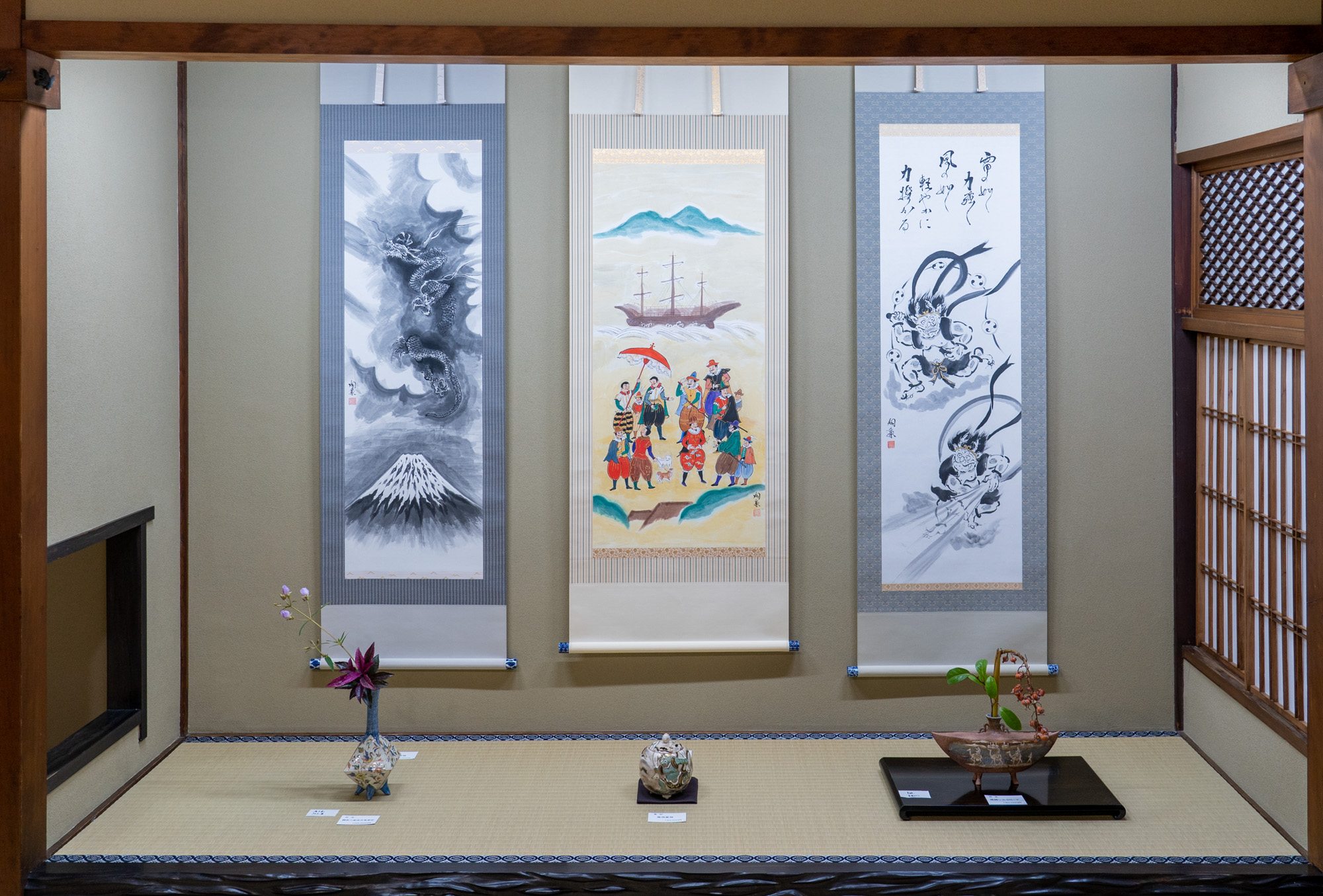 真筆 ・ 超珍品 】 無弟(風神雷神)掛け軸