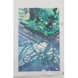 新品】木版画 壬生川純一「新緑Ⅱ」限定ナンバー付き！ ☆送料無料