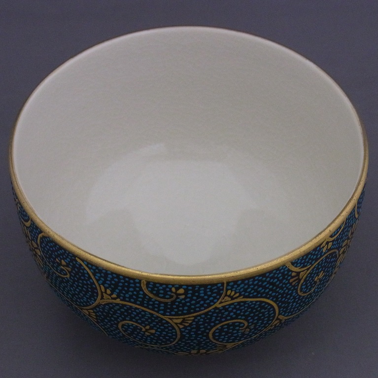 中田龍山作 九谷焼 抹茶碗（本錆粒鉄仙）｜抹茶道具｜京なごみ