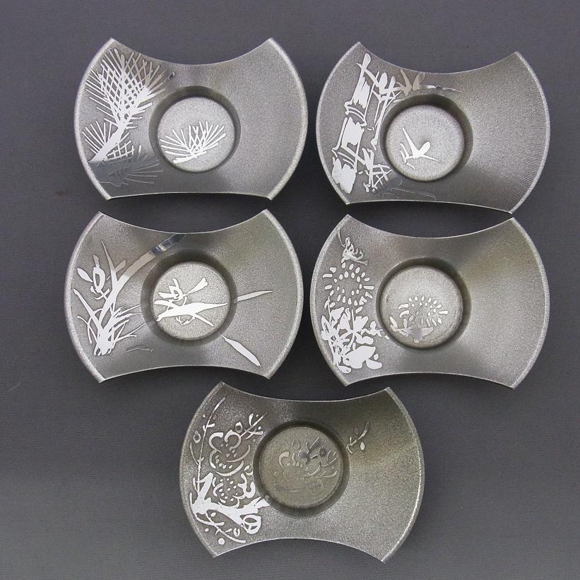 乾茂號造錫製茶托五客揃 | 七ツ堂