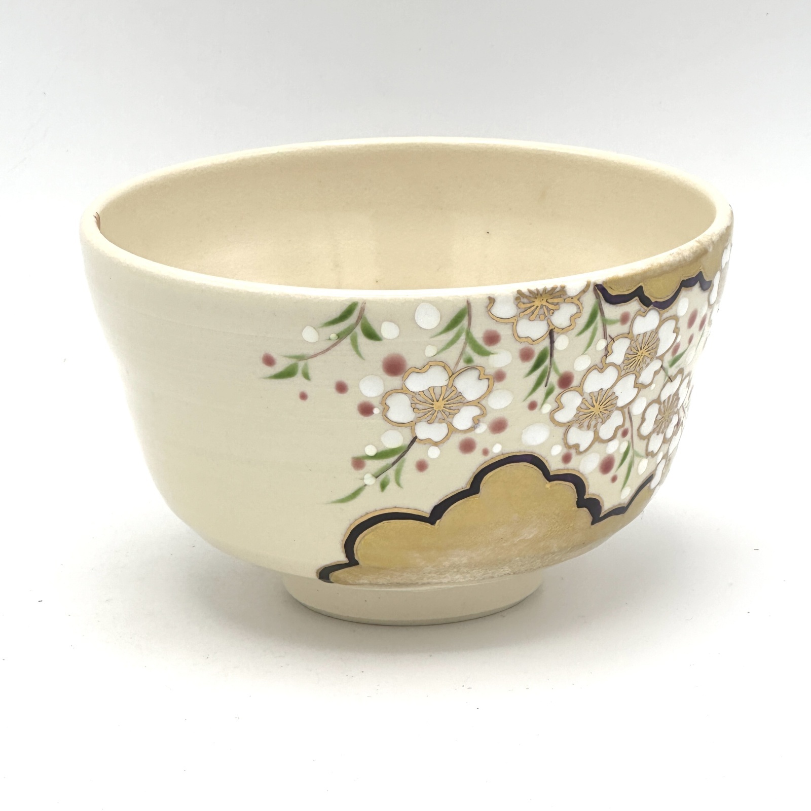 八木海峰作 京焼 上絵抹茶茶碗（雲錦画）｜抹茶道具｜京なごみ