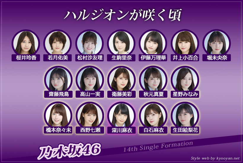 乃木坂46 西野七瀬 深川麻衣 橋本奈々未 白石麻衣 ハルジオンが咲く頃