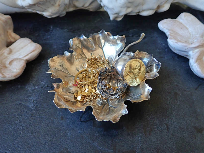 イタリアンベネチア6面手彫りシルバーの彫刻アンティーク雑貨 女性の