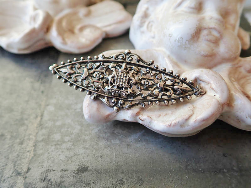 ブルターニュ紋章の透かしブローチ】フランス・アンティーク