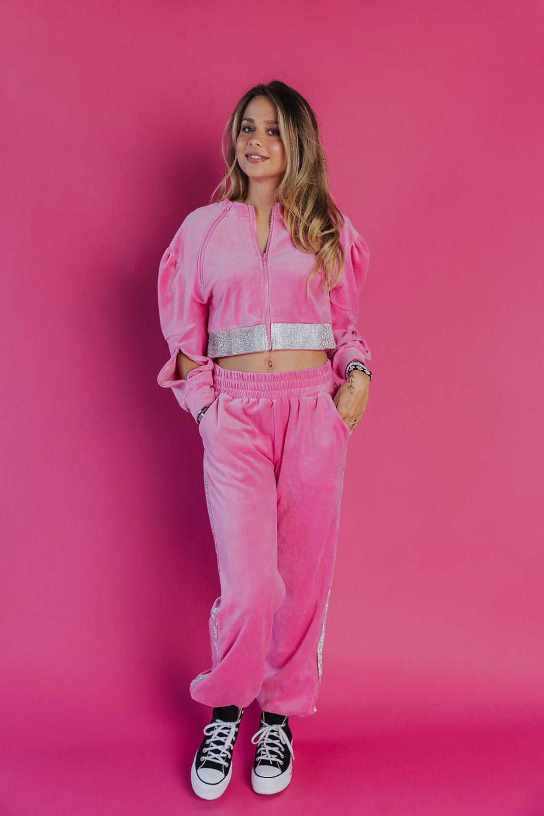 Port & IV Access Zip Up Jacket in Pink | Lady Fines Adaptive Clothing