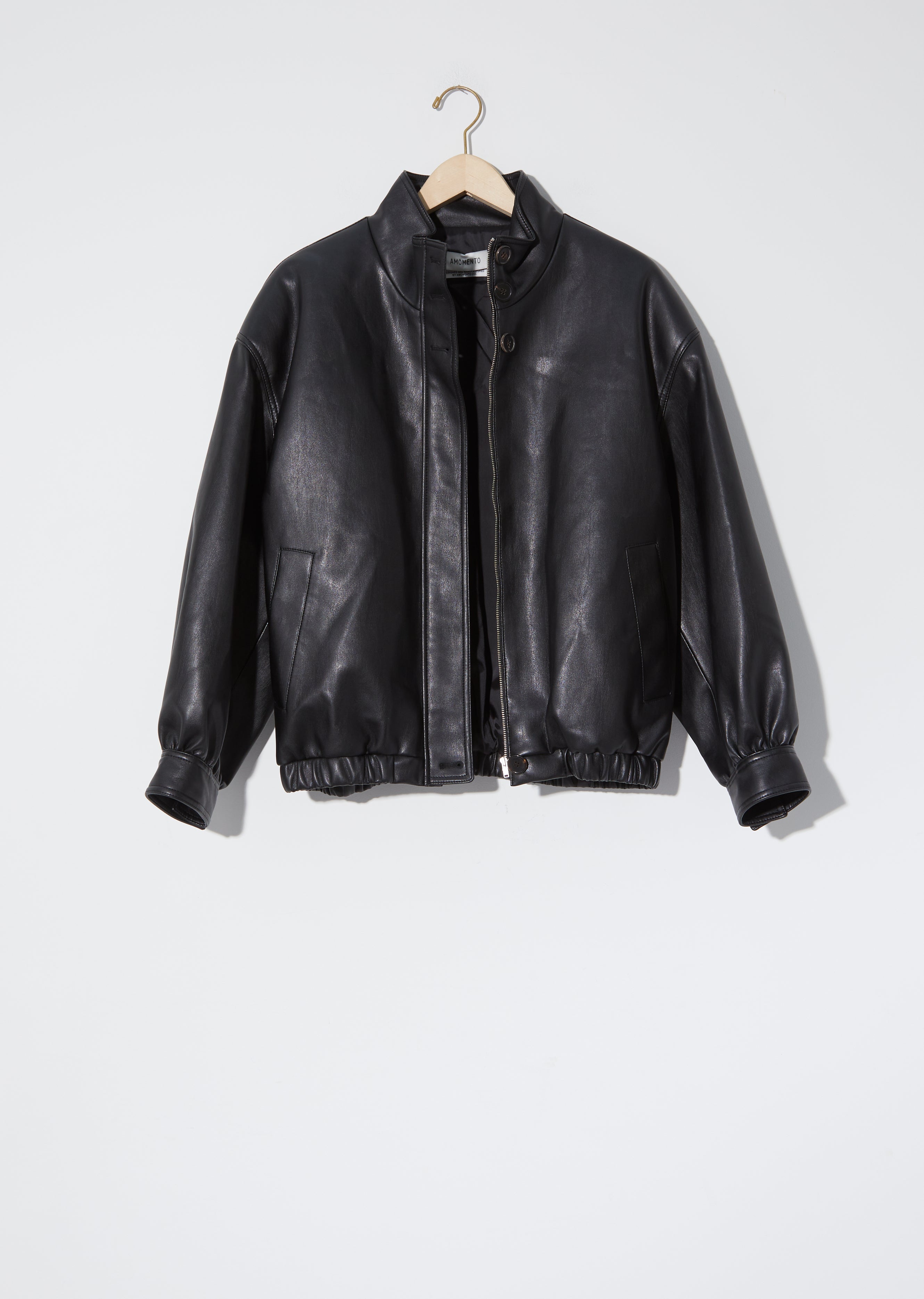 AMOMENTO Synthetic Leather Blouson Amomento Vegan Leather Blouson