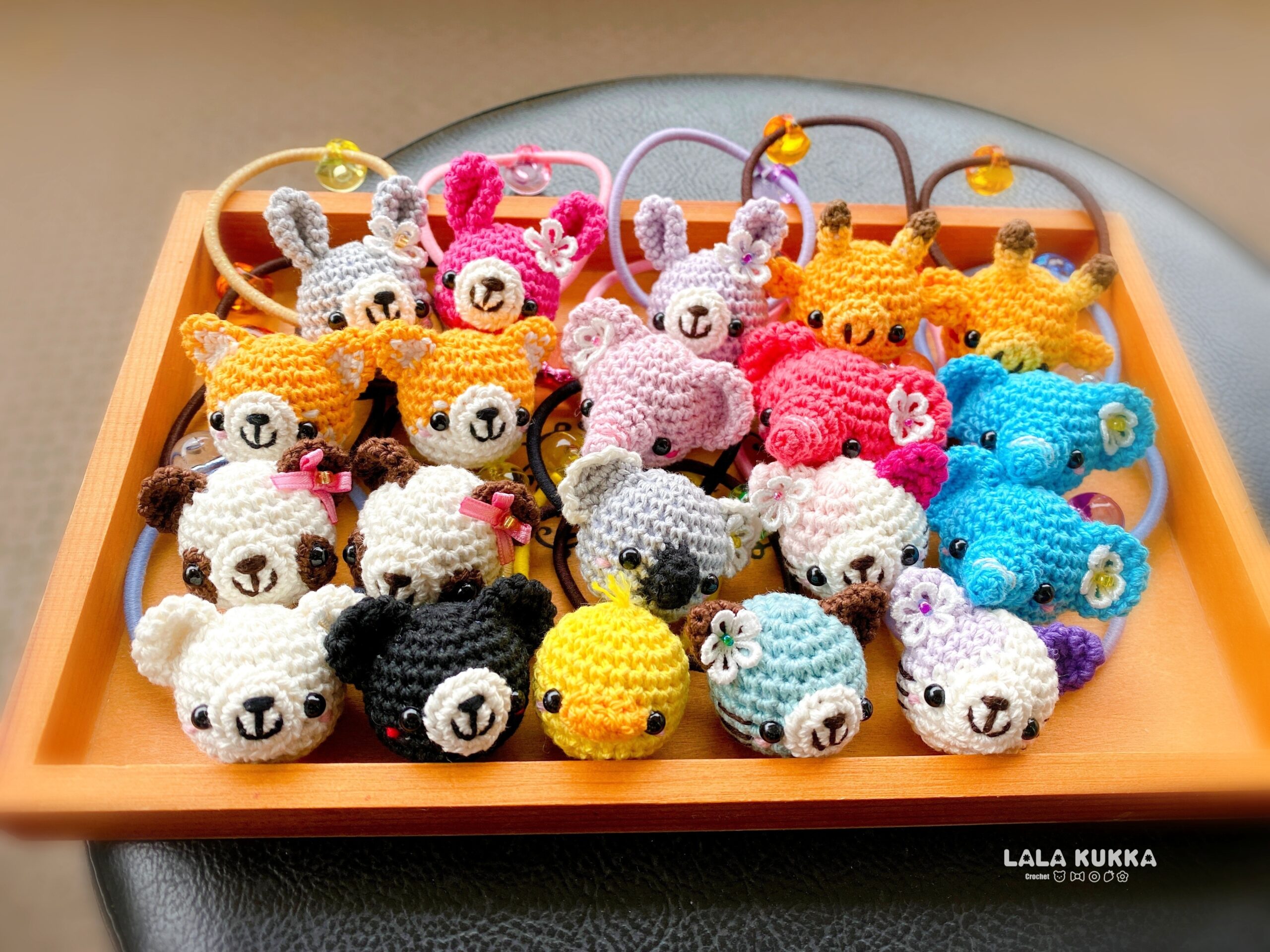 あみぐるみ動物ヘアゴム【2021年7月販売作品】 | 編み物・かぎ針編み