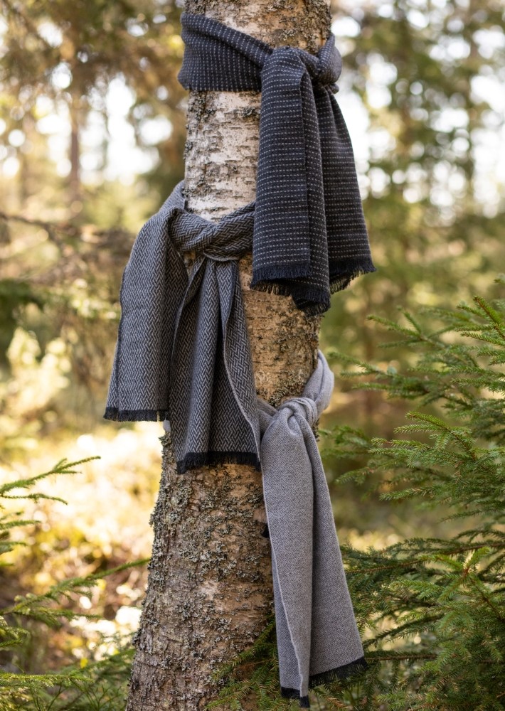 HANKI merino wool stole 35x180cm+fringes – LAPUAN KANKURIT（ラプ