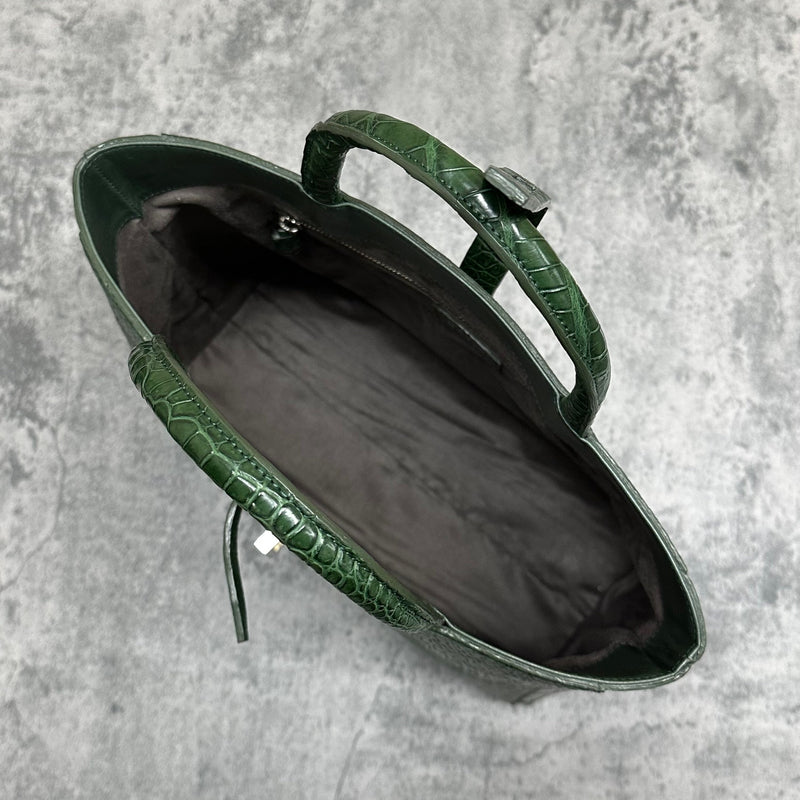 クロコダイル トートバッグ ポロサス メンズ レディース 本革 緑