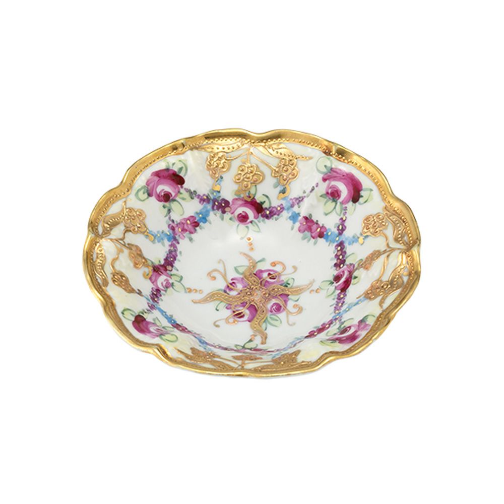 1点限り】オールドノリタケ 金盛り 庭園文 ペダスタイルカップ