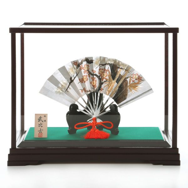 純銀製 扇 扇子 松竹梅 刻印 武比古作 置物 オブジェ 22g 扇 置物 扇子 8号