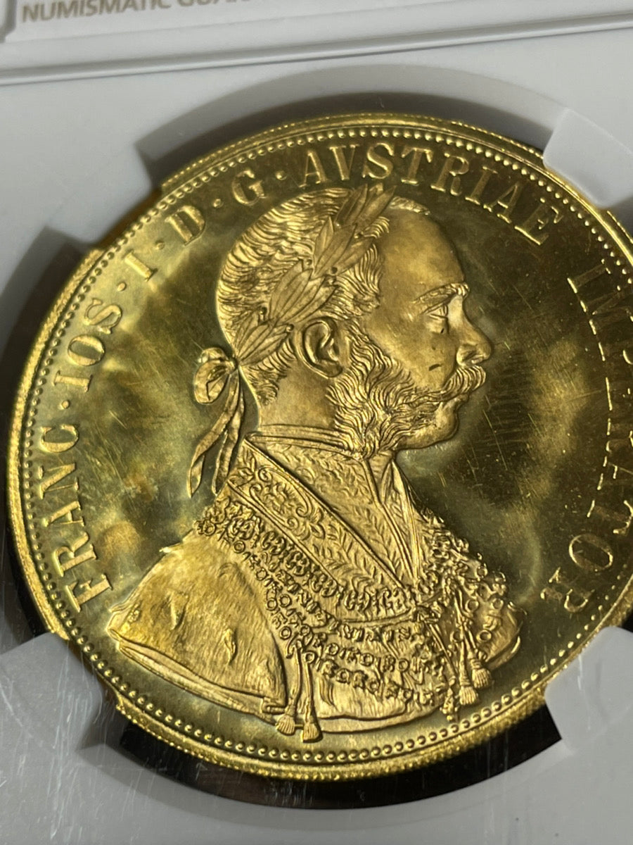 オーストリア 4ダカット 金貨 1915年 NGC MS67 フランツヨーゼフ