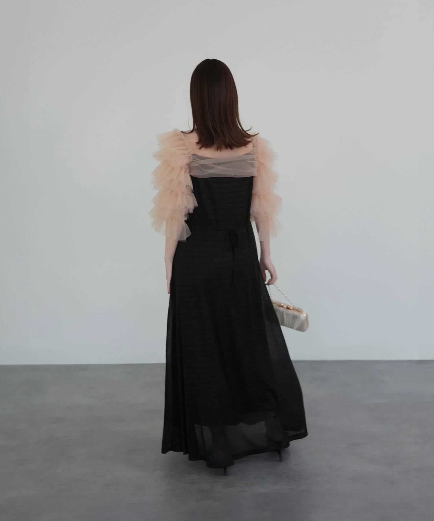 一部当日発送】ティアードフリルチュールボレロドレス/パーティー