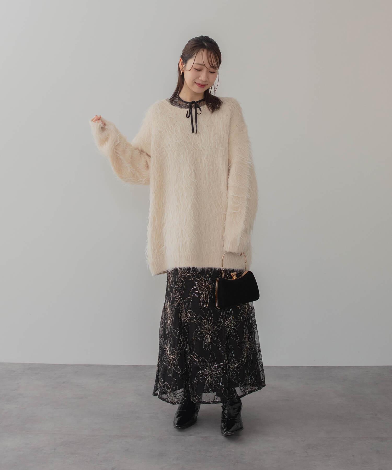 当日発送】スパンコールフラワーリボンチュールワンピース結婚式ドレス