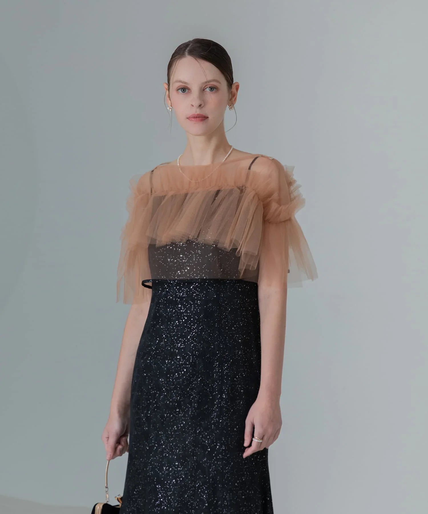 当日発送】チュールフリルボレロペイントマーメイドワンピース結婚式